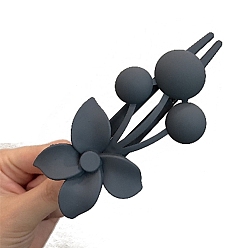 Шифер Серый Пластиковые зажимы волос аллигатора, аксессуары для волос для женщин и девочек, цветок, шифер серый, 110 мм
