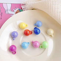 (52) Непрозрачная лаванда Непрозрачный акрил подвеска, круглые, разноцветные, 16 мм, отверстие : 3.7 мм