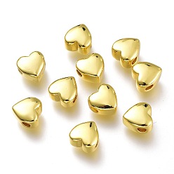 Золотой Латунные бусины, долговечный, сердце, золотые, 8x7.5x5 мм, отверстие : 2.6 мм