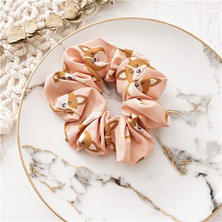 Персиковый Слойка Полиэстеровый узор для собак резинки для волос для женщин и девочек, розовые, 120 мм