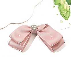 Pink Ткань клипы аллигатора волос, аксессуары для волос для женщин и девочек, бантом, розовые, 130 мм