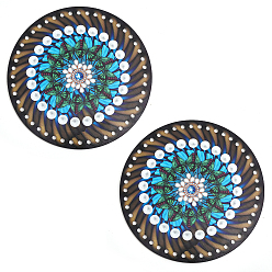 Бабочка Двусторонняя печать на акриловых основах корзин, связанных крючком., для вязания корзины, плоско-круглые, бабочки, 17.9x0.3 см, отверстие : 5 мм