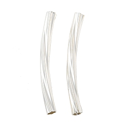 Серебро Бисера латунной трубки, без свинца и без кадмия, серебряные, 35x3.5x3.5 мм, отверстие : 3x2.5 мм