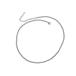 Нержавеющая Сталь Цвет 304 из нержавеющей стали круглые бисерные ожерелья, цвет нержавеющей стали, 17.32 дюйм (44 см)