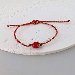 (123L) Белый крем непрозрачный блеск Плетеные браслеты из хлопкового шнура, Браслеты из латуни с эмалированными бусинами, плетеные из бусин, для женщин и мужчин., числовой шар, огнеупорный кирпич, 7.87 дюйм (20 см)