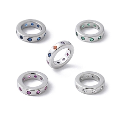 (52) Непрозрачная лаванда Латунные микро проложить Цирконий Европейский бисером, плоско-круглые, стойки покрытие, долговечный, без свинца и без кадмия, разноцветные, 8.5x2 мм, отверстие : 5.5 мм