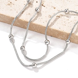 Нержавеющая Сталь Цвет 304 многорядные браслеты из нержавеющей стали для мужчин и женщин, цвет нержавеющей стали, 6-7/8 дюйм (17.4 см)