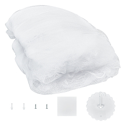 White Polyester Gauze Bed Mosquito Net, White, 1700x630mm