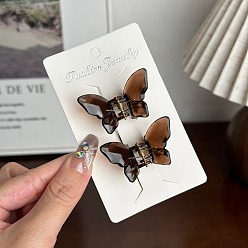 Кокосово-Коричневый 2шт. смоляные заколки-коготки для волос, аксессуары для волос для женщин и девочек, бабочка, кокосового коричневый, 26 мм