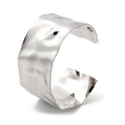 Нержавеющая Сталь Цвет Не тускнеющие 304 текстурированные браслеты-манжеты из нержавеющей стали для женщин, цвет нержавеющей стали, внутренний диаметр: 2-5/8 дюйм (6.6 см), 36 мм