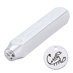 Скорпион Железные штампы, инструменты для штамповки, для кожгалантереи, 12 узоры созвездий, Скорпион, 65.5x10 мм