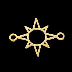 Золотой 201 звенья / соединители из нержавеющей стали, лазерная резка, солнце, золотые, 16x21x1 мм, отверстие : 1.8 мм