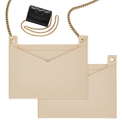 Blanchierte Mandel Filztaschen-Organizer-Einsatz, Mini-Umschlag-Handtaschenformer Premium-Filz, mit Eisenösen, blanchierte Mandel, 220x173x5 mm, Bohrung: 10 mm