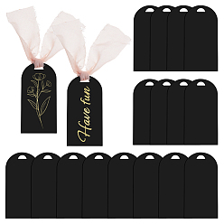 Черный 20 устанавливает пустые акриловые знаки для сидений, с полиэфирной лентой, для свадьбы, чёрные, 90x45x2 мм