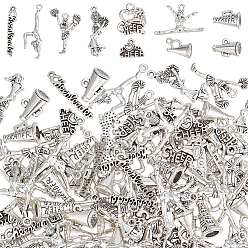Mixed Shapes 100 шт. 10 стили подвески из сплава в тибетском стиле для поддержки, старинные серебряные подвески, разнообразные, 10.5~30x5.5~27x2~9 мм, отверстие : 1~2 мм, 10 шт / стиль