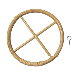 Ring Венок из ротанга для домашнего декора, висячие украшения, макраме орнамент, темные золотарник, кольцо, 17x1 мм