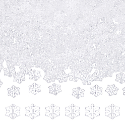 Прозрачный 600 шт прозрачные акриловые бусины, снежинка, прозрачные, 12.5x12x2.5 мм, отверстие : 1.2 мм