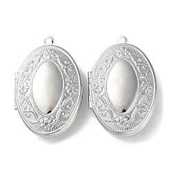 Платина Стойки обшивки латунь медальона подвески, долговечный, овальные, платина, 42x27x9.5 мм, отверстие : 2 мм