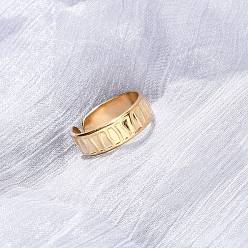 Настоящее золото 18K 304 открытые манжеты из нержавеющей стали для женщин, , ионное покрытие (ip), реальный 18 k позолоченный, 6 мм, размер США 7 1/4 (17.5 мм)