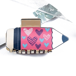 Сердце Карандаш ПВХ коготь заколки для волос, сердце, 86x45x45 мм