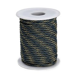 Marineblau Verdrillte Polyesterschnur, mit Metallfaden, Runde, marineblau, 3 mm