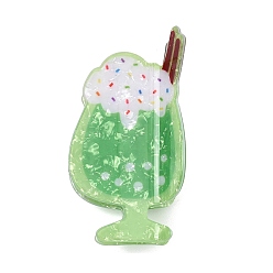 Зеленый Пластиковые заколки-крабики из ПВХ для женщин и девочек, мороженое, зелёные, 53.5x100x48 мм