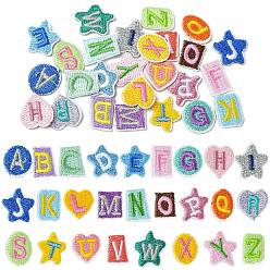 Letter A~Z Полиэстер, компьютерная вышивка, нашивки, пришивные и приклеиваемые утюгом., разноцветные, Письмо ~ Z, 13.5~16.5x9.5~14x1.5~2 мм, о 26 шт / комплект