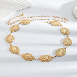 Oval Богемный стиль сплав геометрические звенья цепи талия живот цепи, античное золото , овальные, 1160 мм