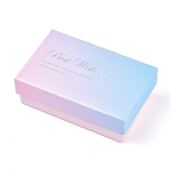 Pink Картонные ожерелья и коробки для колец с наилучшими пожеланиями, с черной губкой, для ювелирной подарочной упаковки, квадратный, розовые, 8x5x2.65 см