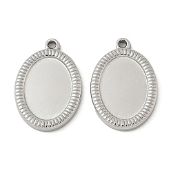 Нержавеющая Сталь Цвет 304 Настройки кабошон из нержавеющей стали кулон, овальные, цвет нержавеющей стали, лоток : 10x14.5 мм, 21x14.5x2 мм, отверстие : 1.4 мм