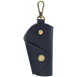 Noir 1 Pochettes à clés vintage en cuir PU avec fermoirs en alliage, noir, 14.3 cm, sac: 10.35x5.2x2.7cm