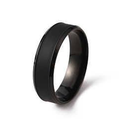 Electrophoresis Black 201 Stainless Steel Plain Band Ring for Men Women, Electrophoresis Black, US Size 9 1/2(19.3mm)
