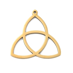 Золотистый Полые 201 из нержавеющей стали кулоны, трикетра, золотые, 20x20x1 мм, отверстие : 1 мм