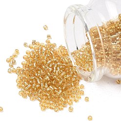 Бледно-Золотистый 12/0 стакан бисер, серебряная линия круглое отверстие, круглые, бледно золотарник, 2 мм, Отверстие: 1 мм, о 30000 бисер / фунт
