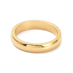 Золотой 4 мм полированное кольцо на палец с простым куполом для девочек и женщин, ионное покрытие (ip) 304 кольцо из нержавеющей стали, золотые, размер США 8 (18.1 мм)