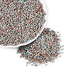 Light Cyan Picasso Glass Seed Beads, Round Hole, Rondelle, Light Cyan, 2~2.5x1.5~2mm, Hole: 0.7~0.8mm, about 36000pcs/pound