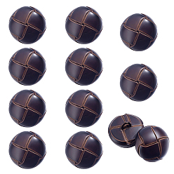 Coconut Brown 12Pcs Cowhide Shank Buttons, Half Round, 1-Hole, Coconut Brown, 20.5x15.5mm, Hole: 3x2.5mm