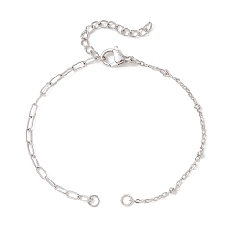 Нержавеющая Сталь Цвет 304 изготовление браслетов-спутников из нержавеющей стали, не тускнеет, цвет нержавеющей стали, 6.61 дюйм (16.8 см)