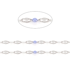 Лиловый Ручная работа 304 цепочки из нержавеющей стали, кабельные цепи, с эмалью и катушкой, пайки, Плоско-овальные, долговечный, сирень, 3x1.5x0.1~1 мм, около 32.8 футов (10 м) / рулон