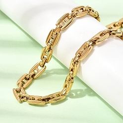 Rectangle 304 ожерелья из звеньев цепи из нержавеющей стали для женщин, золотые, прямоугольные, 16.65 дюйм (42.3 см), ссылка: 10.5x7x2.5 mm