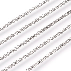 Нержавеющая Сталь Цвет Устойчивые к потускнению 304 цепи Rolo из нержавеющей стали, отрыгивающая цепь, несварные, цвет нержавеющей стали, 2 мм