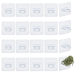 Прозрачный Крючки-вешалки из ПВХ, самоклеящиеся крючки, прозрачные, 67x67x39.5 мм, внутренний диаметр: 24.5 мм