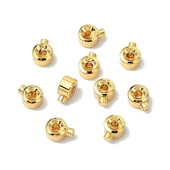 Plaqué 18K Or Véritable Perles à sertir en laiton shegrace, colonne, sans cadmium et sans nickel et sans plomb, plaqué longue durée, réel 18 k plaqué or, 4x3x2mm, Trou: 0.8mm