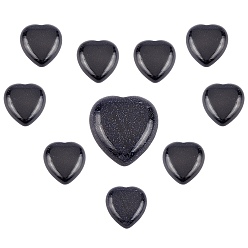 Blue Goldstone 10Pcs Synthetic Blue Goldstone Cabochons, Heart, 25x23x7.5mm