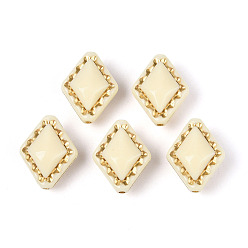 Льняное Полотно Покрытие непрозрачных акриловых бисер, золотой металл обвитыми, ромб, белье, 18x14x9~9.5 мм, отверстие : 1.5 мм, 530 шт / 500 г