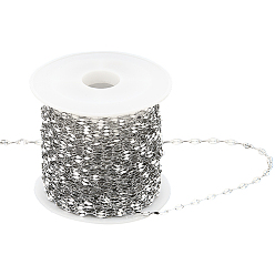 Нержавеющая Сталь Цвет 10m цепи из нержавеющей стали, пайки, с катушкой, цвет нержавеющей стали, 4x2x0.1 мм