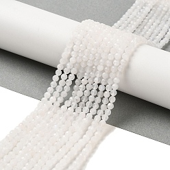 Rainbow Moonstone Бусины из натурального радужного лунного камня, граненые, круглые, 4~4.5 мм, отверстие : 0.8~0.7 мм, около 94 шт / нитка, 15.55'' (39.5 см)