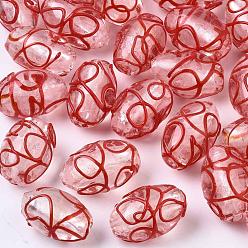 Red Red, 20~25x14~16mm, Hole: 1.5~2.5mm