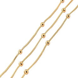 Золотой Вакуумное покрытие pvd 304 змеевидные цепи из нержавеющей стали, спутниковые сети, с катушкой, пайки, золотые, 1.5 мм, около 32.81 футов (10 м) / рулон