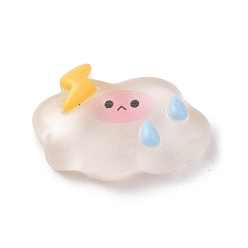 Lightning Bolt Прозрачные кабошоны из облачной смолы, блестящие мультяшные облачные кабошоны для изготовления ювелирных изделий, удар молнии, 18x26x7 мм